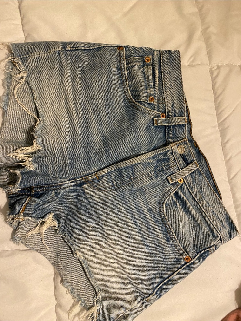 Levi's Light Blue 501 Denim Cutoff Shorts
